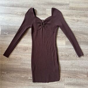 Thick brown sweater dress bodycon